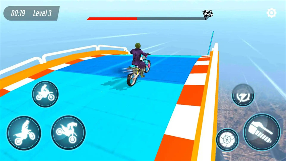 巨型坡道摩托特技3D游戏(SuperHero Bike)截图2